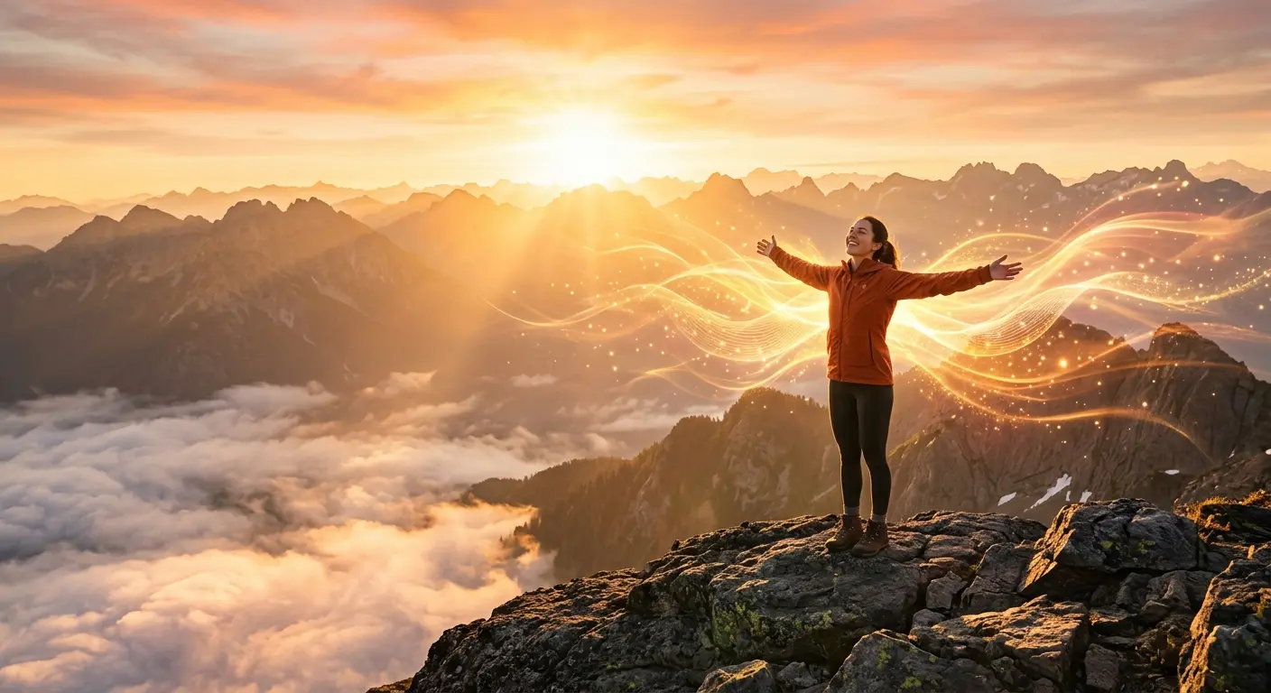 Morning manifestation routine at sunrise for health and vitality